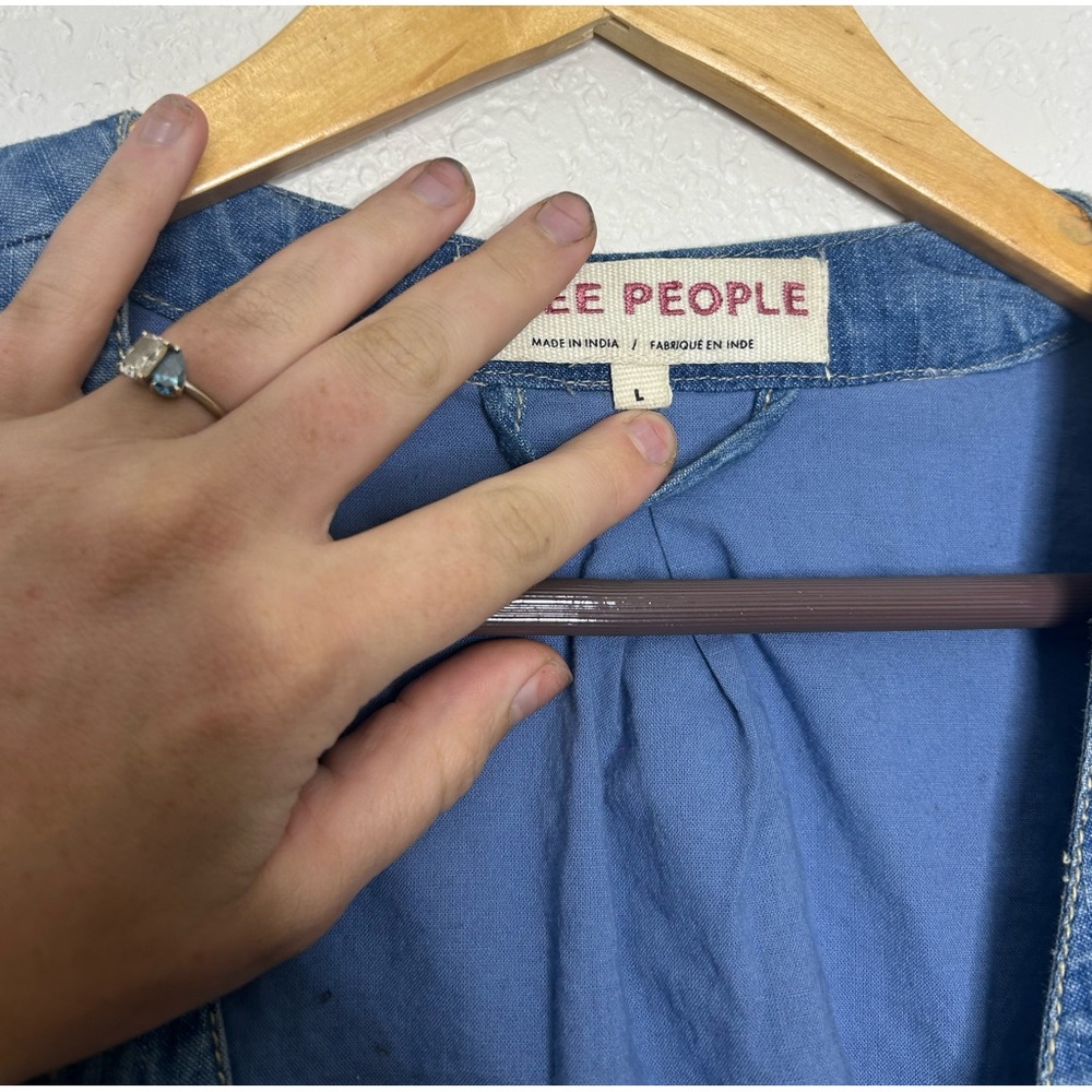 Free People denim top - Picture 7 of 8